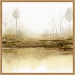 Amanti Art 16"x16" Golden Season Forest II by Grace Popp Framed Wall Canvas: Modern Lithograph, Sawtooth Back - 1 of 4