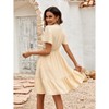 Womens Summer Dress V Neck Flutter Sleeve Lace Trim Summer Dress - 2 of 3
