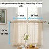 HLC.ME Sophia Floral Rod Pocket Lace Semi Sheer Voile Short Cafe Tiers - Set of 2 - 2 of 4