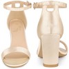 Perphy Women's Open Toe High Heel Ankle Strap Satin Block Heels Sandals - 3 of 4