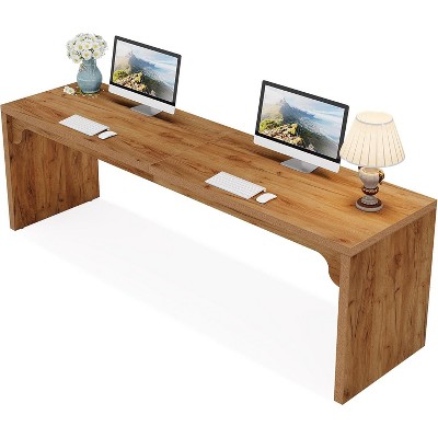 Tribesigns 78.7" Long Double Computer Desk Workstation for Home Office, Brown