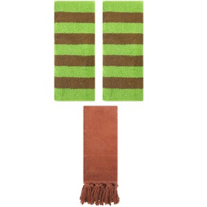REGALWOVEN 3 Packs Striped and Solid Tassels Absorbent Soft Cotton Hand Towel for Bathroom - 1 of 4