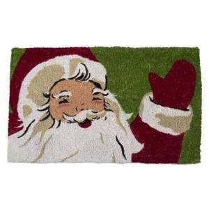 tagltd Vintage Santa Coir Door Mat Christmas Decor Multicolor 30x18x1 Easy Clean Shake or Brush - 1 of 4
