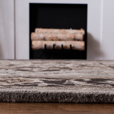 Handmade Silver and Charcoal Tufted Wool Area Rug