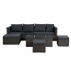 CAVINAS Patio Table and Chairs Set, PE Wicker Balcony Furniture with Reclining Sofa, Modern Patio Chairs Set for Garden - 4 of 4