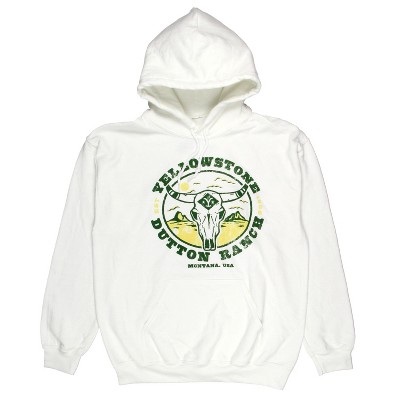 Yellowstone Men's Dutton Ranch Montana Longhorn Skull Pullover Hoodie