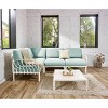 Laurel Outdoor Corner Seat with Cushion - White/Seafoam - Lagoon - 4 of 4