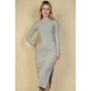 Slickblue Women's Sweater Knit Midi Dress, Mock Neck with Split Thigh, Long Sleeve Style, 3 Color Options, Size S-L - 2 of 4