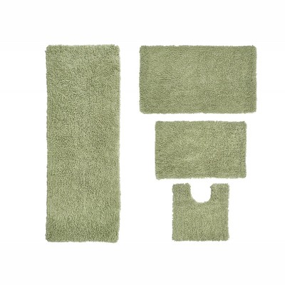 Fantasia Bath Rug Collection Cotton Shaggy Pattern Tufted Set of 4 Bath Rug Set - Home Weavers