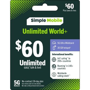 Simple Mobile Unlimited Talk/Text/Data Prepaid Card (Email Delivery) - 1 of 4