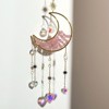 Unique Bargains Moon Suncatcher Handmade Natural Crystals Rainbow Patterns Stained Glass Window Panels - 3 of 4