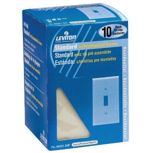 Leviton 1-Gang Plastic Toggle Switch Wall Plate, Ivory (10-Pack) - 1 of 1