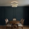 ALOADECOR Modern Glam  Glass Drum Flush Mount Contemporary Ceiling Light For Living Room Entryway Bedroom - 4 of 4