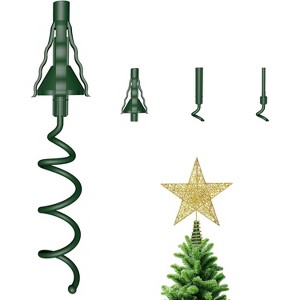 Aoibox Christmas Tree Topper Holder Twist On Universal Stabilizer Adjustable Secure Lock Fits Most Tree Types Green 1 Piece - 1 of 4
