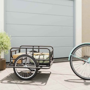 VidaXL Bike Trailer 51.2"x28.7"x19.1" Steel Black - 1 of 4