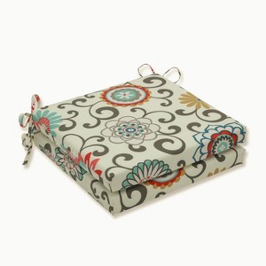 Pom Pom Play Peachtini 2pc Indoor/Outdoor Seat Cushion Set - Pillow Perfect: Weather-Resistant, Zippered, Floral Design - 1 of 4