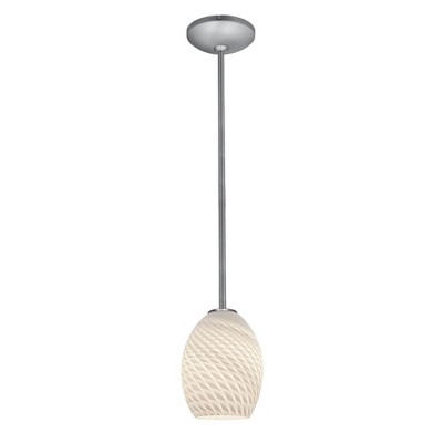 Access Lighting Brandy FireBird 1 - Light Pendant in  Brushed Steel