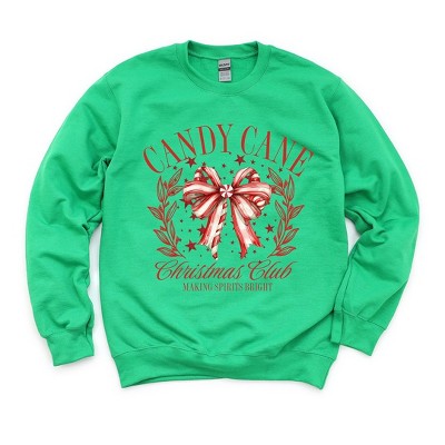 Simply Sage Market Women's Graphic Sweatshirt Coquette Candy Cane