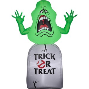 Ghostbuster Airblown Inflatable Ghostbusters Slimer with Tombstone, 5 ft Tall, Green - 1 of 4