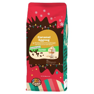 Crazy Cups Decaf Caramel Eggnog Flavored Ground Coffee