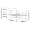 vidaXL Metal Bed Frame with Headboard and Footboard, Powder-Coated Steel Construction - 3 of 4