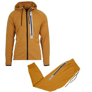 Galaxy R.P. Collection Men's Modern Fit  Full Zip Tech Fleece Hoodie and Jogger 2-Piece Set with Reflective Trim Design - 1 of 1