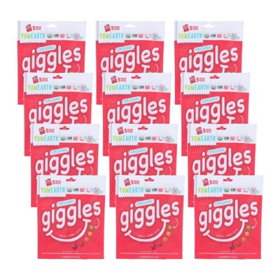 YumEarth Organic Giggles Chewy Candy Bites - Case of 12/5 pack, .5 oz