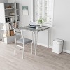 3-Piece Square Dining Table Set for 2, Small Kitchen Table with 2 Chairs, Black Dinette Set for Apartments, Small Spaces, Compact 2-Seater Table - 4 of 4