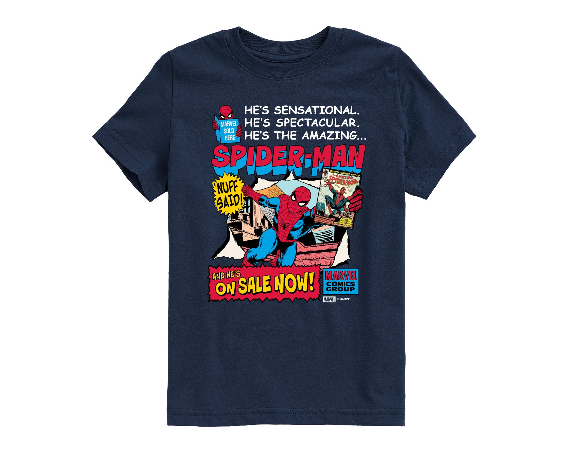 Boys' Marvel Spider-Man Comic Short Sleeve Graphic T-Shirt - Navy - Small
