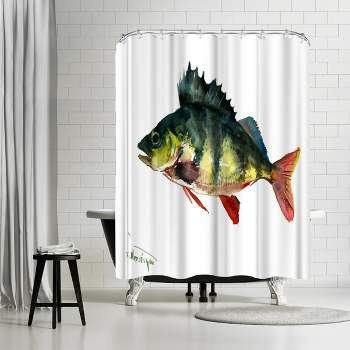 Americanflat 71" x 74" Shower Curtain, Bass Fish 1 by Suren Nersisyan