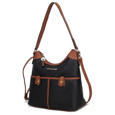 MKF Collection Harper Vegan Color Block Leather Women’s Shoulder Hobo Bag by Mia K