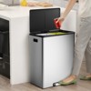 Kitchen Dual Trash Can , 16 Gallon Stainless Steel Trash Can, 60 Liter, Removable Inner Bin , Suitable for Home, Office, Business - 4 of 4