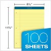 TOPS Double Docket Writing Pad 8 1/2 x 11 3/4 Canary 100 Sheets 63383 - 3 of 4