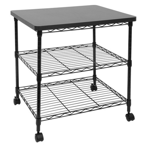 MPM 3-Tier Foldable Shelf Storage with Wheels, Heavy Duty Casters with  Lock, Organizer Rack, Multifunctional Standing Steel Cart