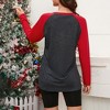 Merry Christmas Sweatshirts For Women Pattern Cute Long Sleeve Raglan Baseball Pullover Top - 4 of 4