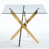 KTMBDW 35.4” Square Glass Dining Table, Tempered Glass Tabletop and Metal Tubular Legs, Modern Style Table for Home, Kitchen, Dining Room - 2 of 4