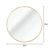 Vynxaria 36" Gold Round Wall Mirror - Luxe Framed Bathroom & Living Room Accent - 4 of 4