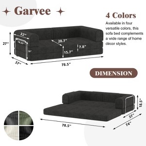 Convertible Corduroy Sleeper Sofa Bed,Folding Mattress Couch with Fixed-Shape Frame, 3 Seater Fold Out King Size Futon - 1 of 4