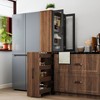 Okak Tall Cabinet, Storage Cabinet with 2 Doors and 1 Drawer, Kitchen Cabinet for Living Room, Bedroom and Office, Walnut - 4 of 4