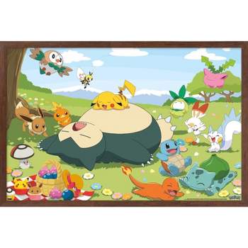 Trends International Pokémon - Group Picnic Framed Wall Poster Prints