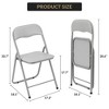 4 Pack Grey Folding Chairs, Indoor Outdoor Padded Cushion and Back Folding Chairs for Home Office Events Wedding Party - 3 of 4