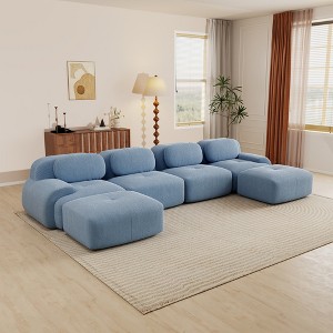 Aukfa Modular Corduroy Sectional Sofa with Ergonomic Support - Pet Friendly, Easy Assembly, Non-Slip Base Design - 1 of 4