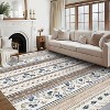Coucheta Area Rug Low Pile Non-Slip, Modern Floral Boho Accent Carpet Fade-Resistant for Living Room Bedroom Nursery,Multi-Color & Size - 2 of 4