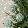 Whisen D3.9" Christmas Ball Ornaments, Decorative Hanging Ball Christmas Tree Ornaments, Set of 6 - Green - 3 of 4