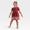 OshKosh B'gosh Toddler Girls' Short Sleeve Woven Floral Printed Dress - Burgundy - image 3 of 3