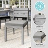 Martha Stewart Bedford Set of 2 Indoor-Outdoor Stackable Patio Dining Chairs with Brushed Woodgrain Aluminum Finish and All-Weather Seat Cushions - 3 of 4