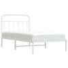 vidaXL Metal Bed Frame with Headboard White 39.4 in.x74.8 in. Twin - 3 of 4