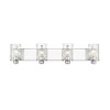 Beckett 4-Light Vanity Light - Dimmable Steel Fixture with Clear Seedy Glass Shades - 2 of 4