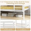 Racxily Bunk Bed Twin Over Twin, Solid Wood Detachable Bed Frame with Guardrails & Ladder, Wooden Slatted Bunk Bed for Teens & Adult, White - 4 of 4