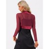 INSPIRE CHIC Women's Sheer Elegant Wedding Open Front Crop Bolero Shrugs - 4 of 4